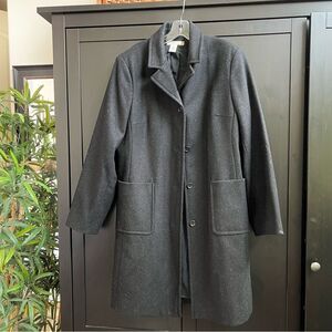 J. Crew Wool Button Front Topcoat Charcoal Grey Size XL